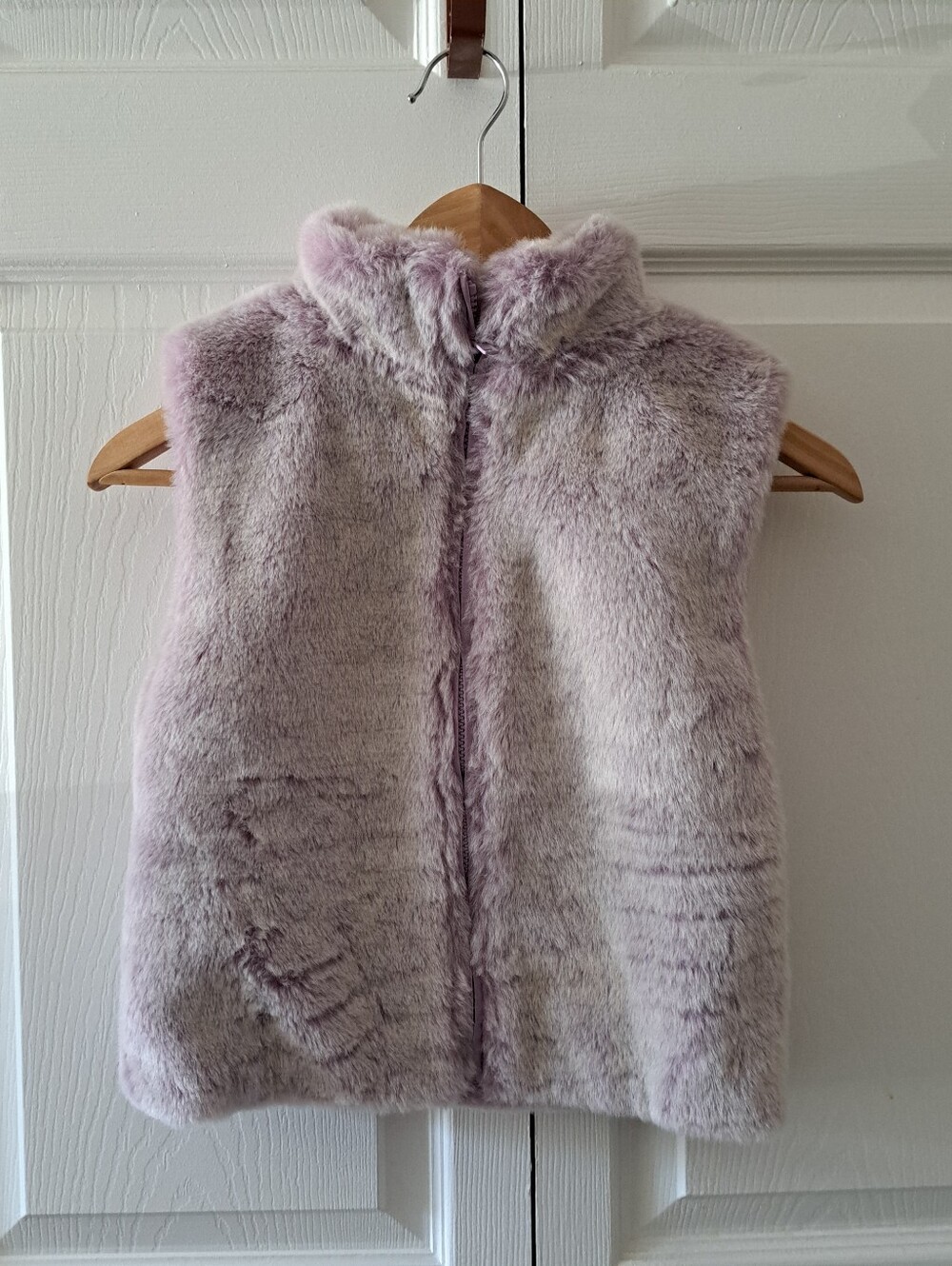 Kids Plush Faux Fur Vest - Lavender